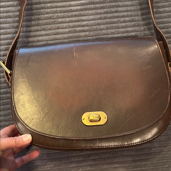 Vintage Polo by Ralph Lauren Brown Crossbody Bag with Green and Red Strap - Picture 4 of 16